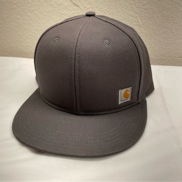 Carhartt Other - Carhartt hats Firm Duck Flat Brim Mens One Size Gray Snapback 100% Cotton Hiking